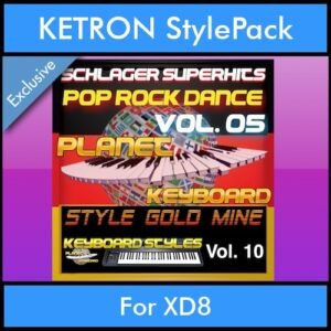 StyleGoldMine By PK Vol. 10  - Dance Pop Rock 5 - 60 Styles / Song Styles for KETRON XD8 in PAT format