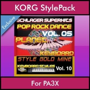 StyleGoldMine By PK Vol. 10  - Dance Pop Rock 5 - 60 Styles / Song Styles for KORG PA3X in STY format