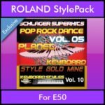 StyleGoldMine By PK Vol. 10  - Dance Pop Rock 5 - 60 Styles / Song Styles for ROLAND E50 in STL format