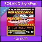 StyleGoldMine By PK Vol. 10 - Dance Pop Rock 5 - 60 Styles / Song Styles for ROLAND E500 in STL format