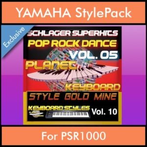 StyleGoldMine By PK Vol. 10 - Dance Pop Rock 5 - 60 Styles / Song Styles for YAMAHA PSR1000 in STY format