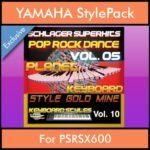 StyleGoldMine By PK Vol. 10  - Dance Pop Rock 5 - 60 Styles / Song Styles for YAMAHA PSRSX600 in STY format