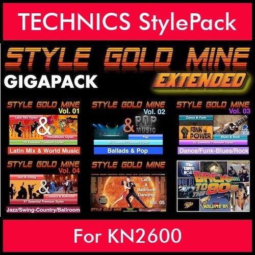 StyleGoldMine By PK Extended GIGAPACK Vol. 1 - Vol. 01 to Vol. 05 and BackToThe80s - 428 Styles / 21 Song Styles for TECHNICS KN2600 in CMP format StyleGoldMine By PK Extended GIGAPACK Vol. 1 - Vol. 01 to Vol. 05 and BackToThe80s - 428 Styles / 21 Song Styles for TECHNICS KN2600 in CMP format