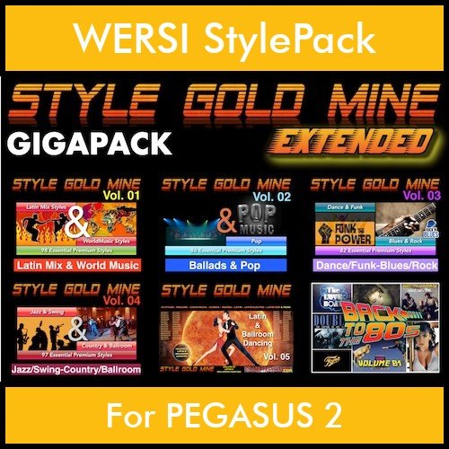StyleGoldMine By PK Extended GIGAPACK Vol. 1  - Vol. 01 to Vol. 05 and BackToThe80s - 428 Styles / 21 Song Styles for WERSI PEGASUS 2 in STE format StyleGoldMine By PK Extended GIGAPACK Vol. 1  - Vol. 01 to Vol. 05 and BackToThe80s - 428 Styles / 21 Song Styles for WERSI PEGASUS 2 in STE format