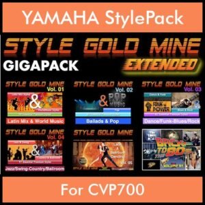 StyleGoldMine By PK Extended GIGAPACK Vol. 1  - Vol. 01 to Vol. 05 and BackToThe80s - 428 Styles / 21 Song Styles for YAMAHA CVP700 in STY format