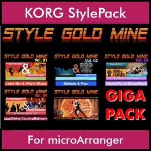StyleGoldMine By PK GIGAPACK STYLEGOLDMINE Vol. 1 - Vol. 01 to Vol. 05 - 428 Styles for KORG microArranger in STY format