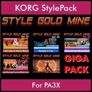 StyleGoldMine By PK GIGAPACK STYLEGOLDMINE Vol. 1  - Vol. 01 to Vol. 05 - 428 Styles for KORG PA3X in STY format