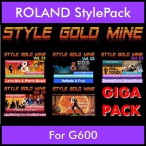 StyleGoldMine By PK GIGAPACK STYLEGOLDMINE Vol. 1  - Vol. 01 to Vol. 05 - 428 Styles for ROLAND G600 in STL format