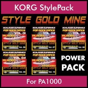 StyleGoldMine By PK POWERPACK STYLEGOLDMINE Vol. 1  - Vol. 06 to Vol. 10 - 300 Styles / Song Styles for KORG PA1000 in STY format