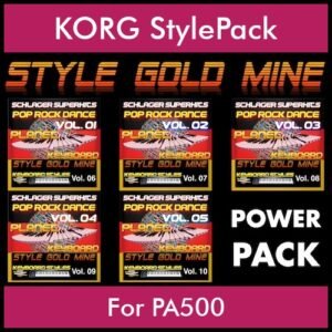 StyleGoldMine By PK POWERPACK STYLEGOLDMINE Vol. 1  - Vol. 06 to Vol. 10 - 300 Styles / Song Styles for KORG PA500 in STY format