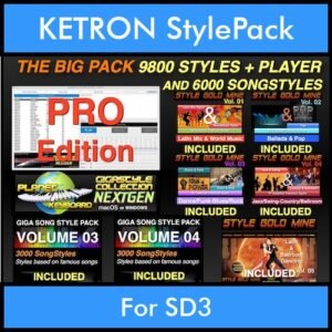 The BIG Pack By PK Incl. GSC NEXTGEN PRO 9800 Styles With Style Player Vol. 1 - 15800 Styles Splitted into - 9800 Styles and 6000 Song Styles for KETRON SD3 in PAT format