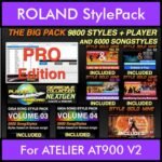 The BIG Pack By PK Incl. GSC NEXTGEN PRO 9800 Styles With Style Player Vol. 1  - 15800 Styles Splitted into - 9800 Styles and 6000 Song Styles for ROLAND ATELIER AT900 V2 in STL format