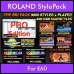 The BIG Pack By PK Incl. GSC NEXTGEN PRO 9800 Styles With Style Player Vol. 1  - 15800 Styles Splitted into - 9800 Styles and 6000 Song Styles for ROLAND E60 in STL format