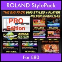 The BIG Pack By PK Incl. GSC NEXTGEN PRO 9800 Styles With Style Player Vol. 1 - 15800 Styles Splitted into - 9800 Styles and 6000 Song Styles for ROLAND E80 in STL format