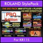 The BIG Pack By PK Incl. GSC NEXTGEN PRO 9800 Styles With Style Player Vol. 1  - 15800 Styles Splitted into - 9800 Styles and 6000 Song Styles for ROLAND KR115 in STL format