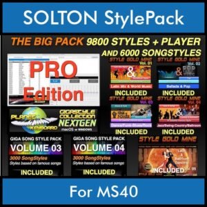 The BIG Pack By PK Incl. GSC NEXTGEN PRO 9800 Styles With Style Player Vol. 1  - 15800 Styles Splitted into - 9800 Styles and 6000 Song Styles for SOLTON MS40 in PAT format