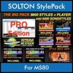 The BIG Pack By PK Incl. GSC NEXTGEN PRO 9800 Styles With Style Player Vol. 1  - 15800 Styles Splitted into - 9800 Styles and 6000 Song Styles for SOLTON MS80 in PAT format