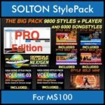 The BIG Pack By PK Incl. GSC NEXTGEN PRO 9800 Styles With Style Player Vol. 1  - 15800 Styles Splitted into - 9800 Styles and 6000 Song Styles for SOLTON MS100 in PAT format