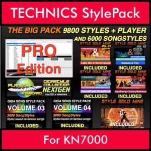 The BIG Pack By PK Incl. GSC NEXTGEN PRO 9800 Styles With Style Player Vol. 1 - 15800 Styles Splitted into - 9800 Styles and 6000 Song Styles for TECHNICS KN7000 in CMP format