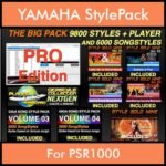 The BIG Pack By PK Incl. GSC NEXTGEN PRO 9800 Styles With Style Player Vol. 1  - 15800 Styles Splitted into - 9800 Styles and 6000 Song Styles for YAMAHA PSR1000 in STY format