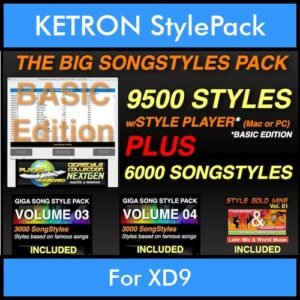 The Big Song Style Pack By PK Incl. GSC NEXTGEN BASIC 9500 Styles With Style Player Vol. 1  - 15500 Styles Splitted into - 9500 Styles and 6000 Song Styles for KETRON XD9 in PAT format