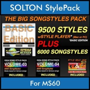 The Big Song Style Pack By PK Incl. GSC NEXTGEN BASIC 9500 Styles With Style Player Vol. 1  - 15500 Styles Splitted into - 9500 Styles and 6000 Song Styles for SOLTON MS60 in PAT format