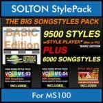 The Big Song Style Pack By PK Incl. GSC NEXTGEN BASIC 9500 Styles With Style Player Vol. 1  - 15500 Styles Splitted into - 9500 Styles and 6000 Song Styles for SOLTON MS100 in PAT format
