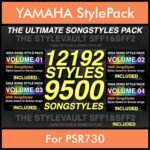 The Ultimate Song Style Pack By PK GIGAPACK SONGSTYLES Vol. 1  - 21692 Styles Splitted into - 12192 Styles and 9500 Song Styles for YAMAHA PSR730 in STY format