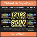 The Ultimate Song Style Pack By PK GIGAPACK SONGSTYLES Vol. 1  - 21692 Styles Splitted into - 12192 Styles and 9500 Song Styles for YAMAHA YPG635 in STY format