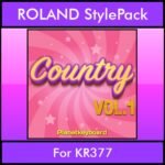 The Greatest Styles By PK Vol. 07  - Country Vol. 01 - 60 Styles / Song Styles for ROLAND KR377 in STL format
