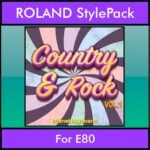 The Greatest Styles By PK Vol. 08  - Country and Rock Vol. 01 - 60 Styles / Song Styles for ROLAND E80 in STL format