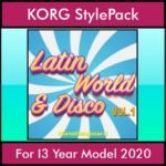 The Greatest Styles By PK Vol. 18  - Latin World and Disco Vol. 01 - 60 Styles / Song Styles for KORG I3 Year Model 2020 in STY format