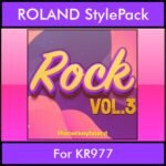 The Greatest Styles By PK Vol. 28  - Rock Vol. 03 - 60 Styles / Song Styles for ROLAND KR977 in STL format