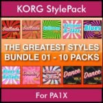 The Greatest Styles By PK Bunde TGS Vol. 01  - Vol. 01 to Vol. 10 - 600 Styles / Song Styles for KORG PA1X in STY format