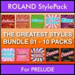 The Greatest Styles By PK Bunde TGS Vol. 01  - Vol. 01 to Vol. 10 - 600 Styles / Song Styles for ROLAND PRELUDE in STL format