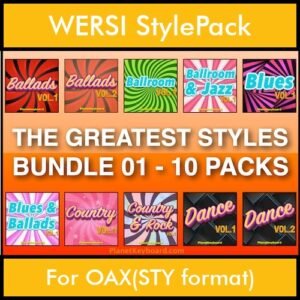 The Greatest Styles By PK Bunde TGS Vol. 01  - Vol. 01 to Vol. 10 - 600 Styles / Song Styles for WERSI OAX(STY format) in STY format