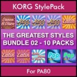 The Greatest Styles By PK Bunde TGS Vol. 02  - Vol. 11 to Vol. 20 - 600 Styles / Song Styles for KORG PA80 in STY format