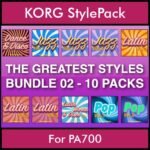The Greatest Styles By PK Bunde TGS Vol. 02  - Vol. 11 to Vol. 20 - 600 Styles / Song Styles for KORG PA700 in STY format