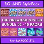 The Greatest Styles By PK Bunde TGS Vol. 02  - Vol. 11 to Vol. 20 - 600 Styles / Song Styles for ROLAND EM2000 STL in STL format