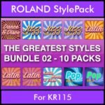The Greatest Styles By PK Bunde TGS Vol. 02  - Vol. 11 to Vol. 20 - 600 Styles / Song Styles for ROLAND KR115 in STL format