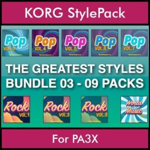 The Greatest Styles By PK Bunde TGS Vol. 03  - Vol. 21 to Vol. 29 - 540 Styles / Song Styles for KORG PA3X in STY format