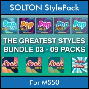 The Greatest Styles By PK Bunde TGS Vol. 03  - Vol. 21 to Vol. 29 - 540 Styles / Song Styles for SOLTON MS50 in PAT format