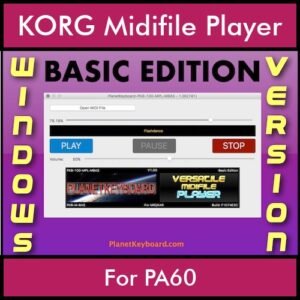 VERSATILE MIDIFILE PLAYER By PK BASIC EDITION V 1  - FOR PC - COMPUTER for KORG PA60 in MID format