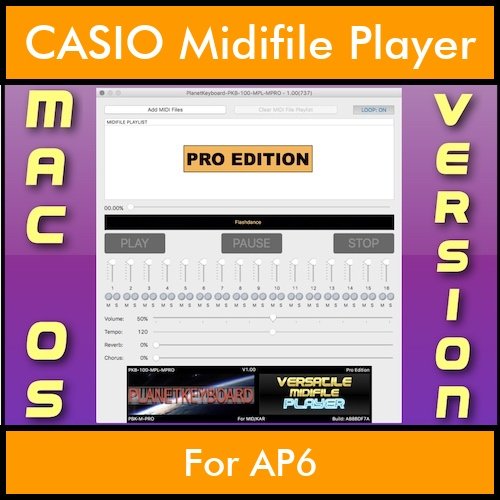 VERSATILE MIDIFILE PLAYER By PK PROFESSIONAL EDITION V 1  - FOR MAC - COMPUTER for CASIO AP6 in MID format VERSATILE MIDIFILE PLAYER By PK PROFESSIONAL EDITION V 1  - FOR MAC - COMPUTER for CASIO AP6 in MID format