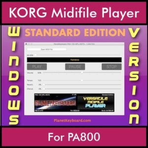 VERSATILE MIDIFILE PLAYER By PK STANDARD EDITION V 1  - FOR PC - COMPUTER for KORG PA800 in MID format