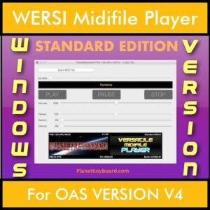 VERSATILE MIDIFILE PLAYER By PK STANDARD EDITION V 1  - FOR PC - COMPUTER for WERSI OAS VERSION V4 in MID format