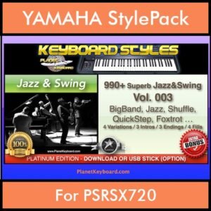 Jazz and Swing By PK Vol. 1 - 990 Jazz and Swing Styles - 990 Jazz and Swing Styles for YAMAHA PSRSX720 in STY format